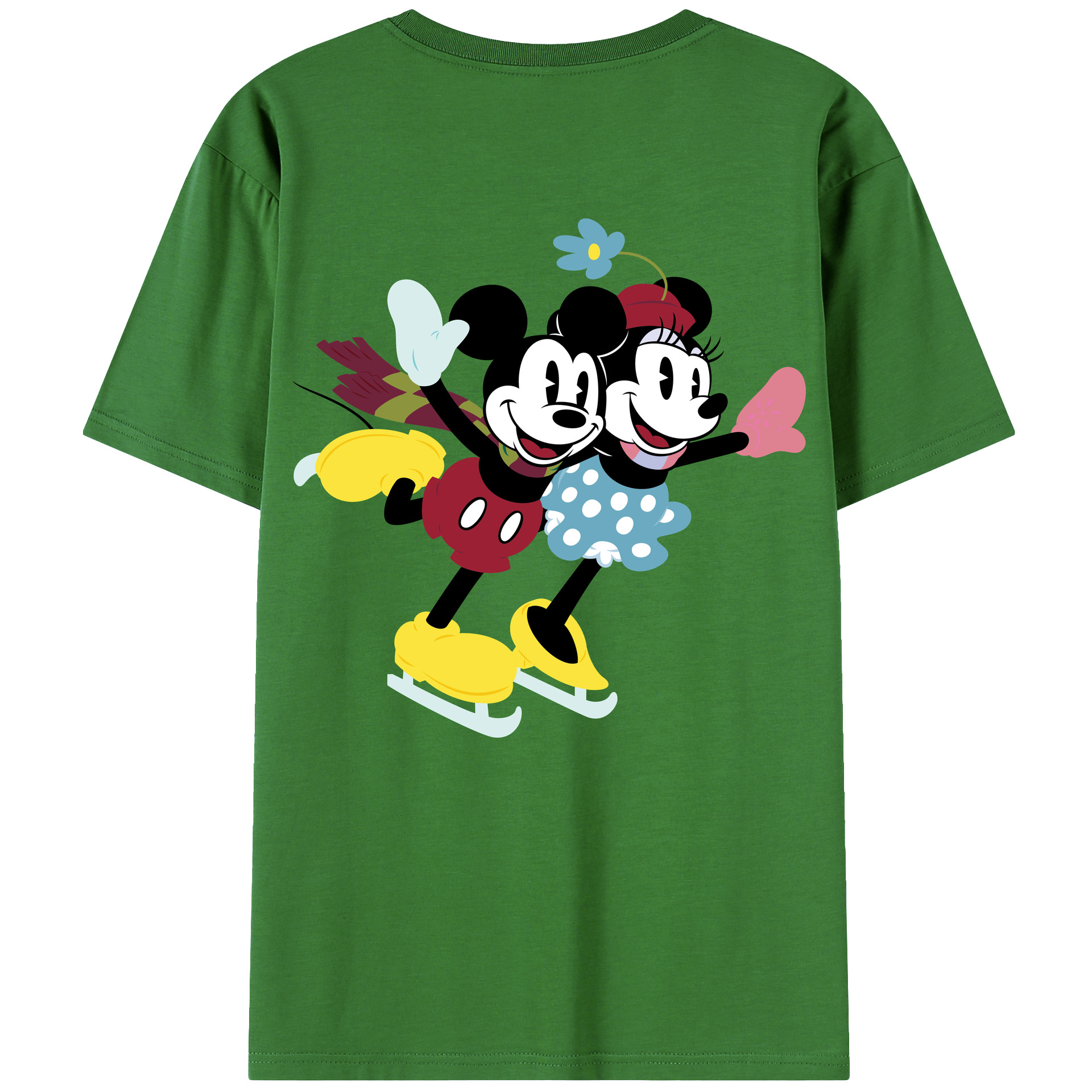 （画像用） ミッキーマウス Mickey Mouse レディース半袖Tシャツ(バックプリント)